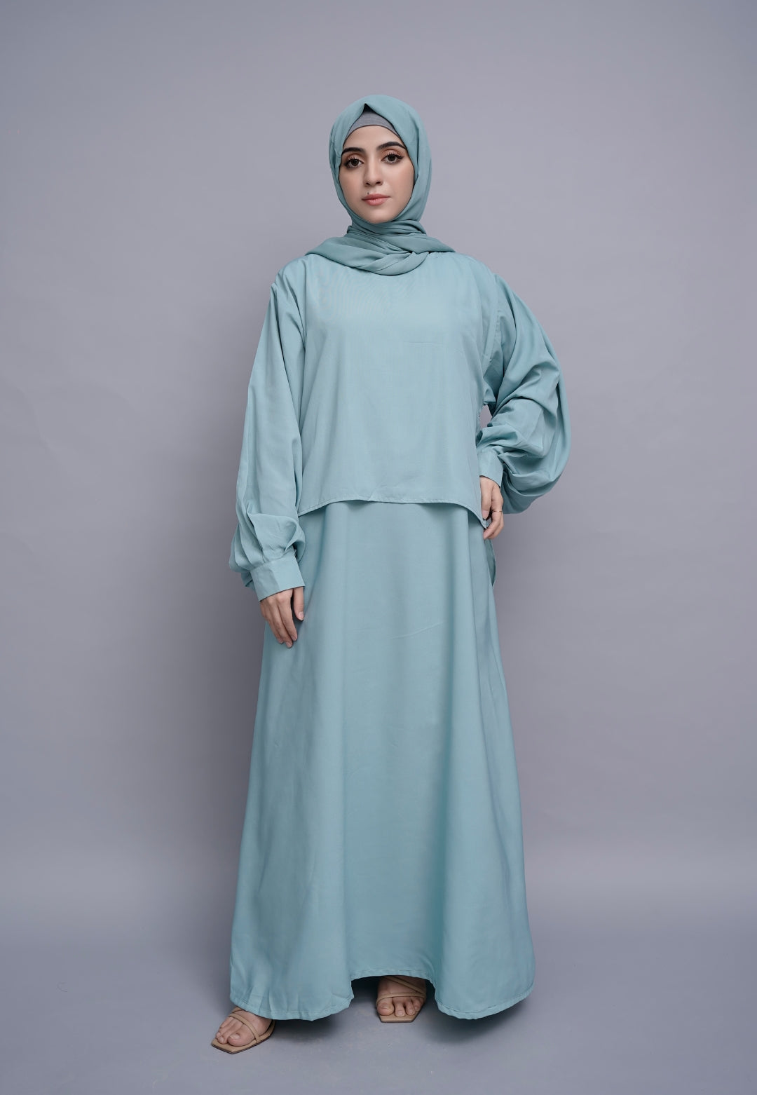 Mint Abaya Set with Cotti Yes Hijab Mint Abaya Set with Cotti Yes Hijab