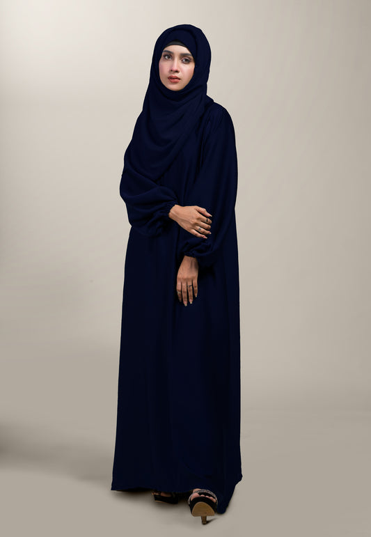 Dreamy Pocket Abaya - Navy Blue