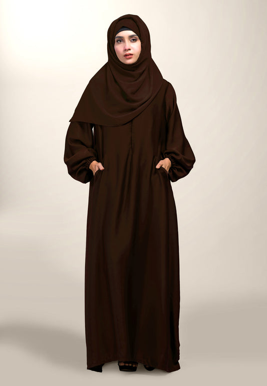 Dreamy Pocket Abaya - Chocolate
