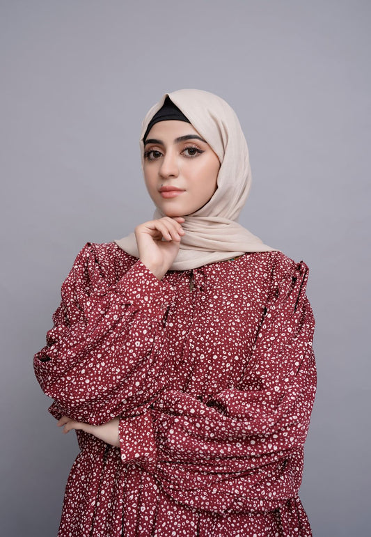 Deep Berry Abaya - Maroon
