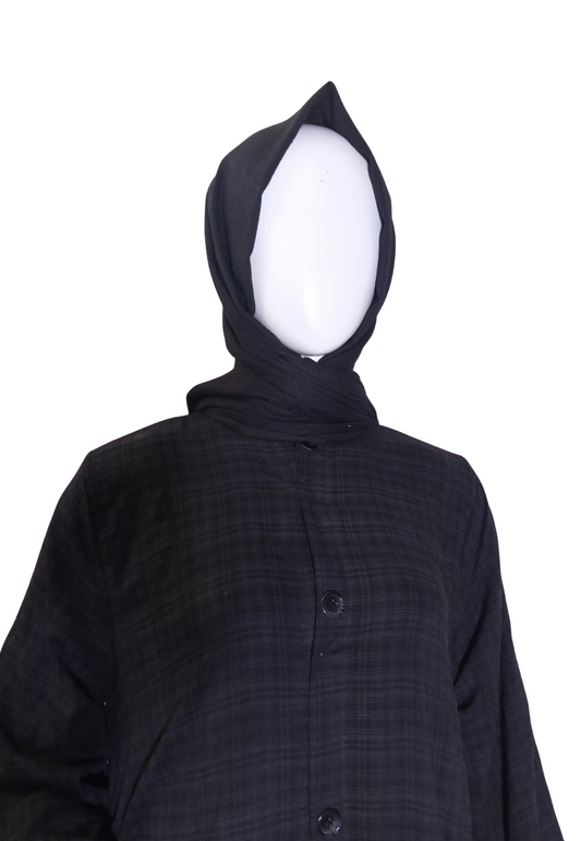 Lawn Abaya - Black Checked
