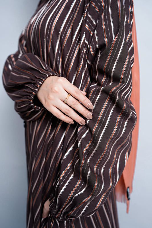 Lawn Abaya - Dark Brown