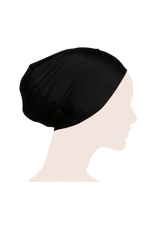Round Hijab Cap - Black