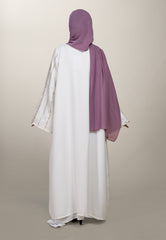 Midnight Bloom Abaya - White