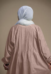 Midnight Denim abaya - Cream
