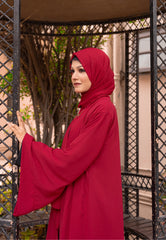 Plush Maroon - Kimono Abaya