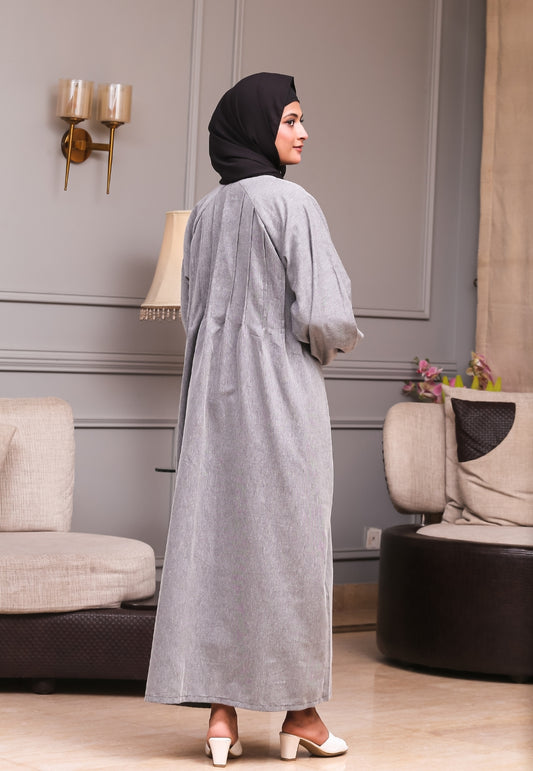 Midnight Denim abaya - Grey