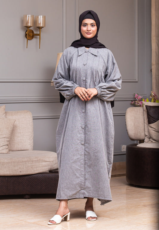 Midnight Denim abaya - Grey