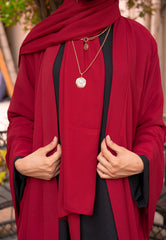 Plush Maroon - Kimono Abaya