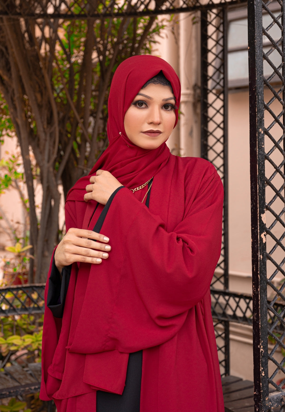 Plush Maroon - Kimono Abaya