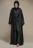 Garnet Silk Abaya - Black