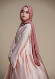 Garnet Silk Abaya - Soft Pink