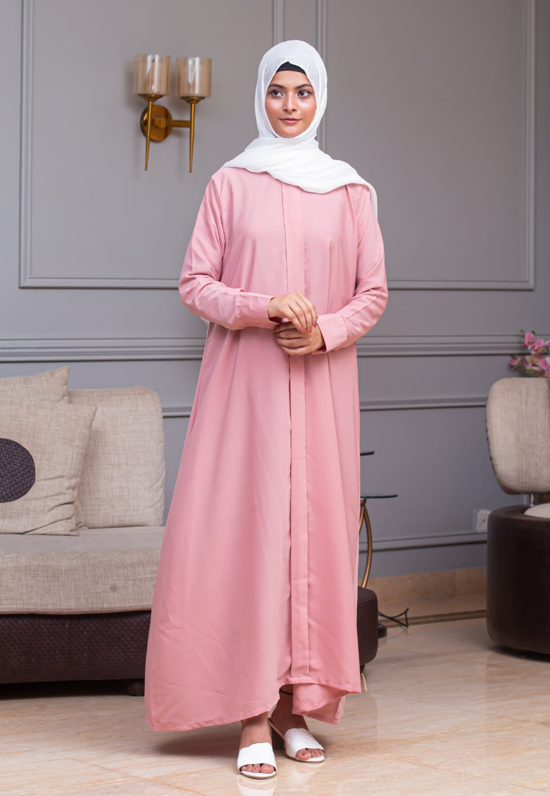 Splendor Abaya - Baby Pink