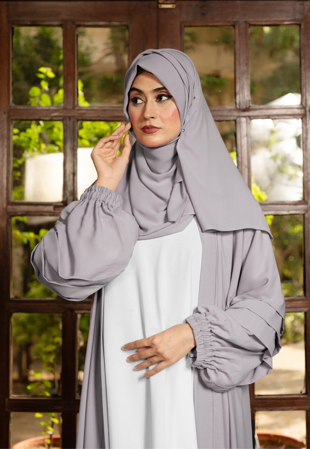 Kimono Abaya - Ash Grey