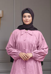 Midnight Denim Abaya - Pink