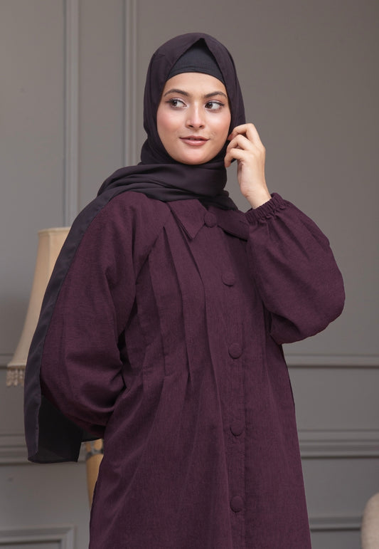 Midnight Denim Abaya - Purple