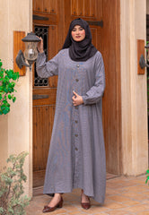 Lawn Abaya - Charcoal