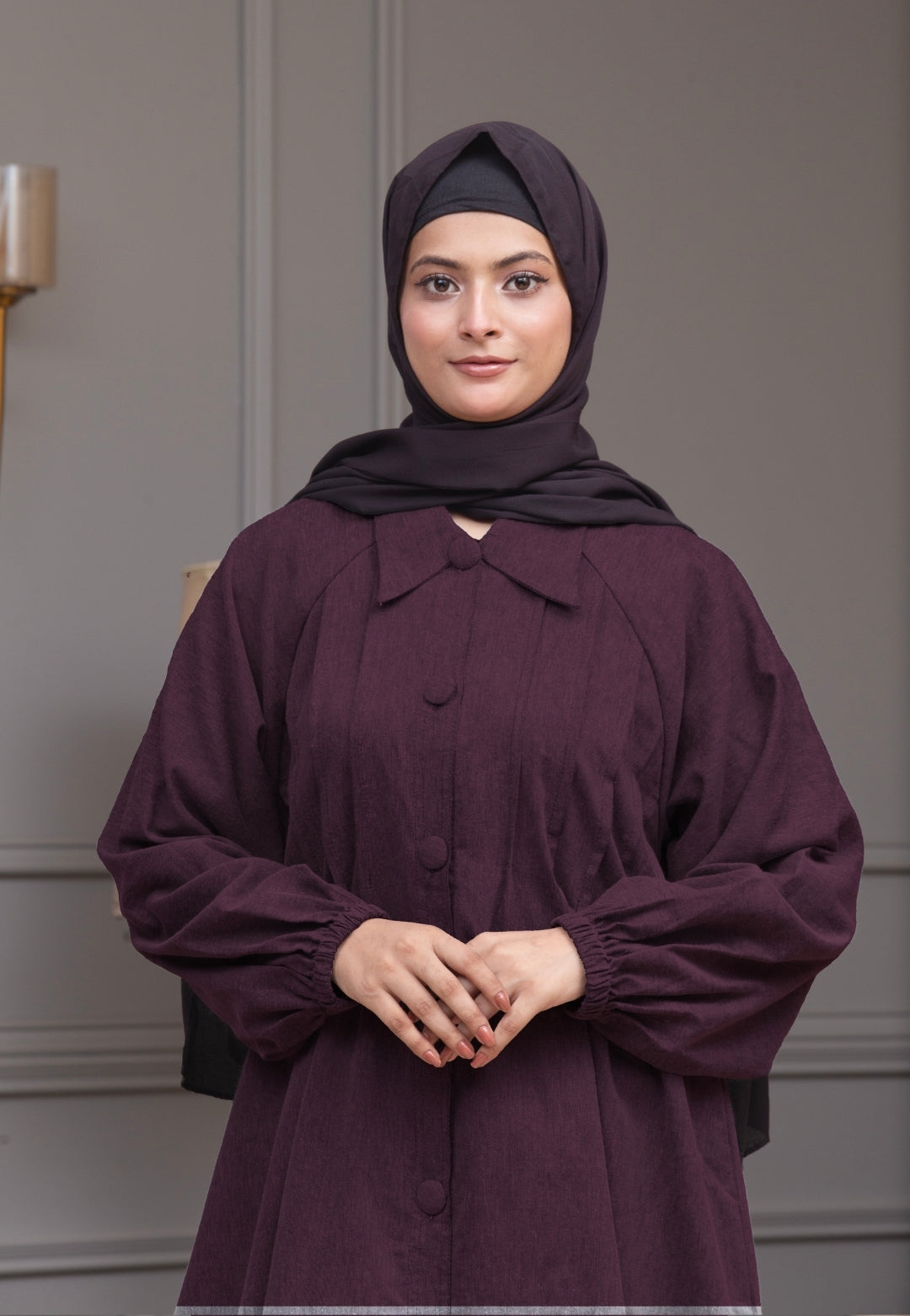 Midnight Denim Abaya - Purple