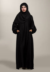 Dreamy Pocket Abaya - Black