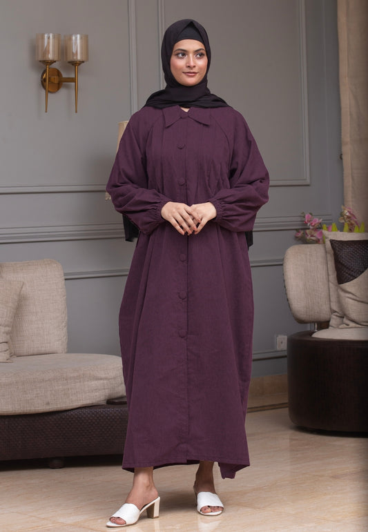 Midnight Denim Abaya - Purple