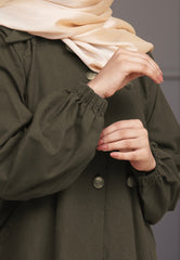 Berry Denim Abaya - Olive Green