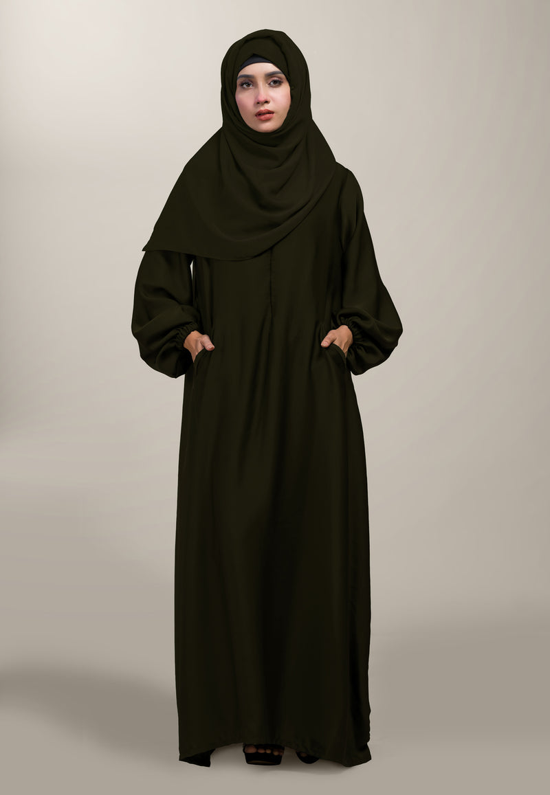 Dreamy Pocket Abaya - Black