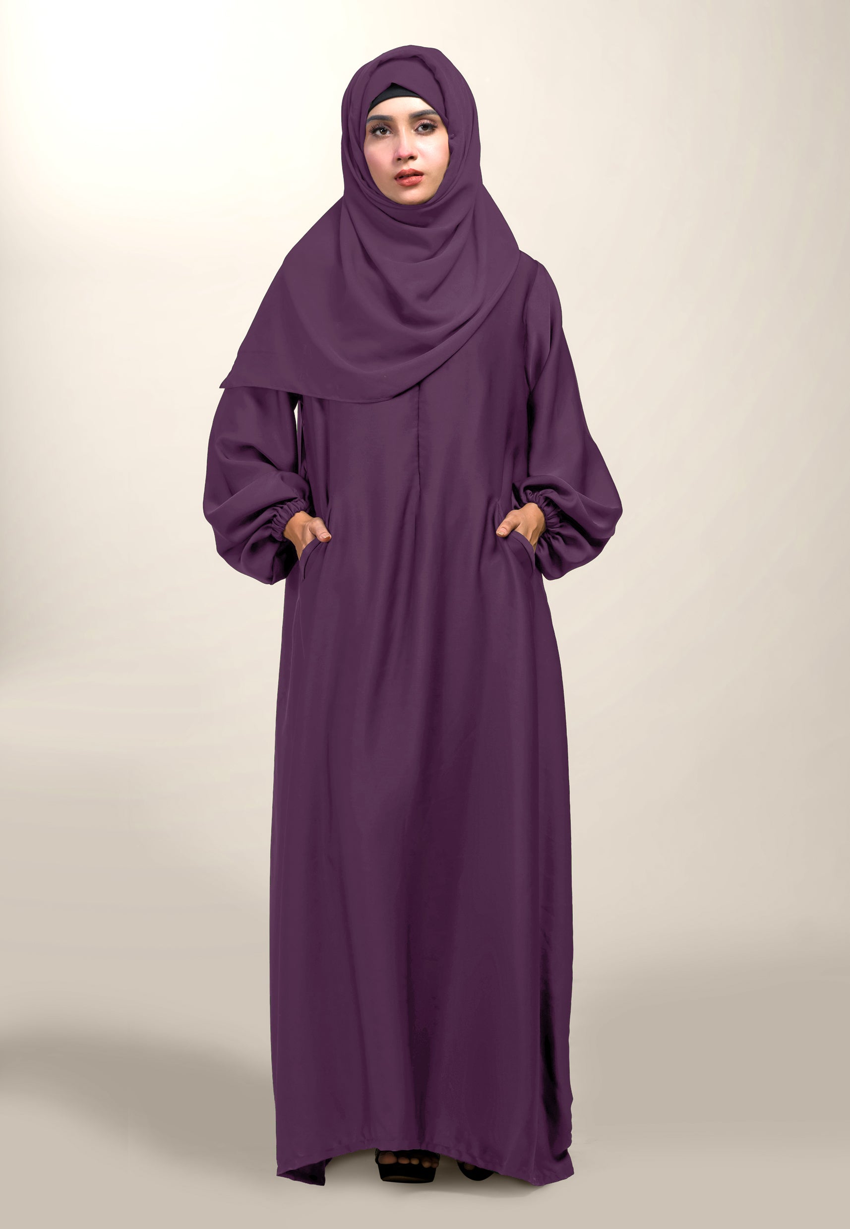 Dreamy Pocket Abaya - Purple