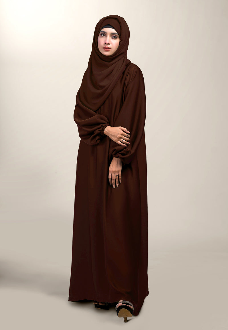 Dreamy Pocket Abaya - Chocolate