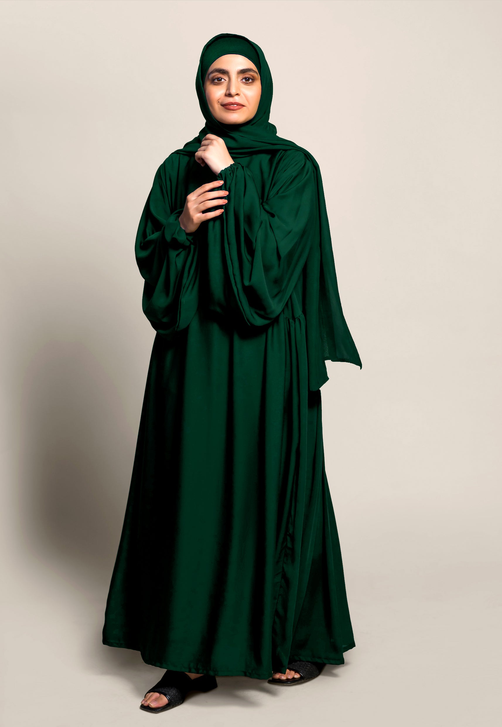 Drape Abaya - Dark Green