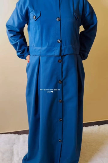 Indigo Twill Denim Abaya