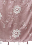 Embroidered Lawn Hijab - Pink Tea