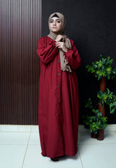 Lawn Abaya - Deep Maroon