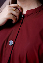 Lawn Abaya - Deep Maroon