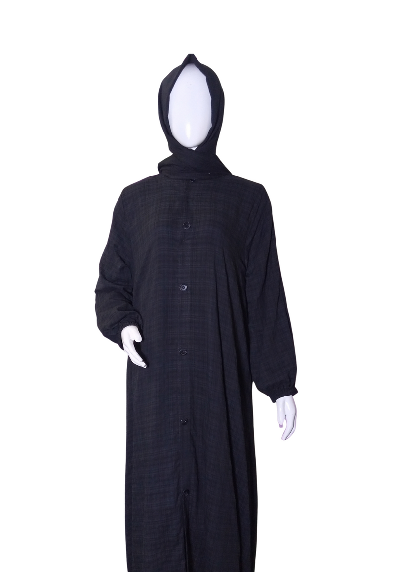 Lawn Abaya - Black Checked