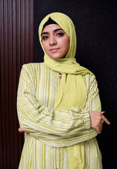 Lawn Abaya - Limone Mist
