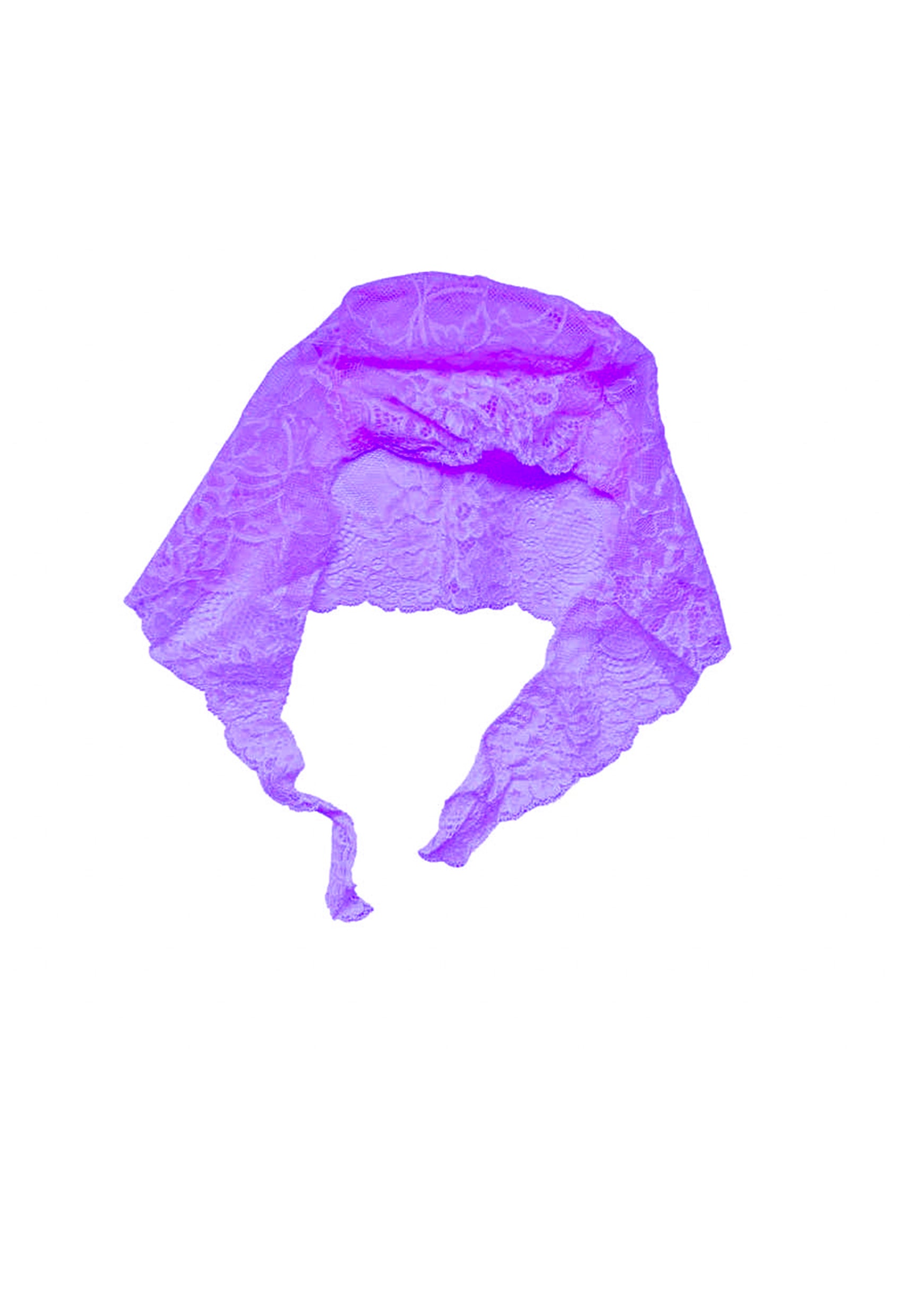 Lace Hijab Cap - Dark Purple