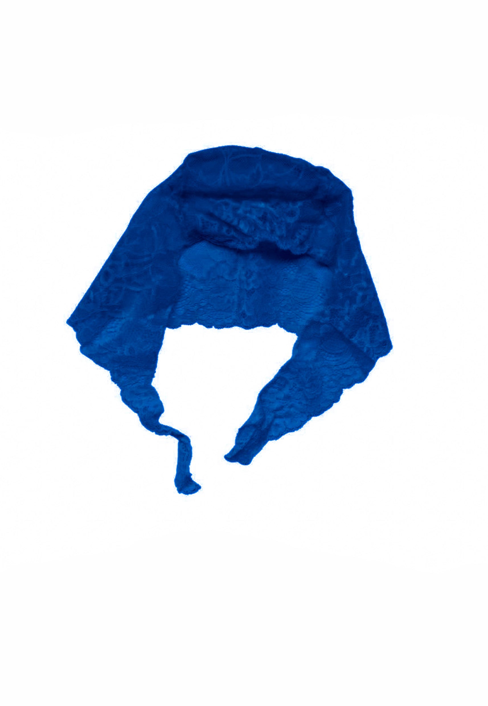 Lace Hijab Cap - Navy Blue