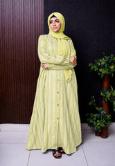 Lawn Abaya - Limone Mist