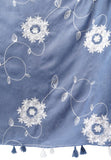 Embroidered Lawn Hijab - Ice Blue