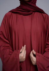 Luxe Maroon Kimono Abaya