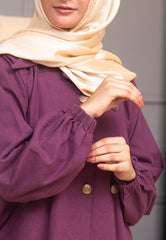 Berry Denim Abaya - Plum