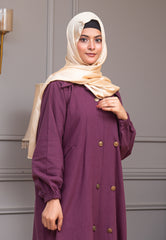 Berry Denim Abaya - Plum