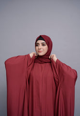 Luxe Maroon Kimono Abaya