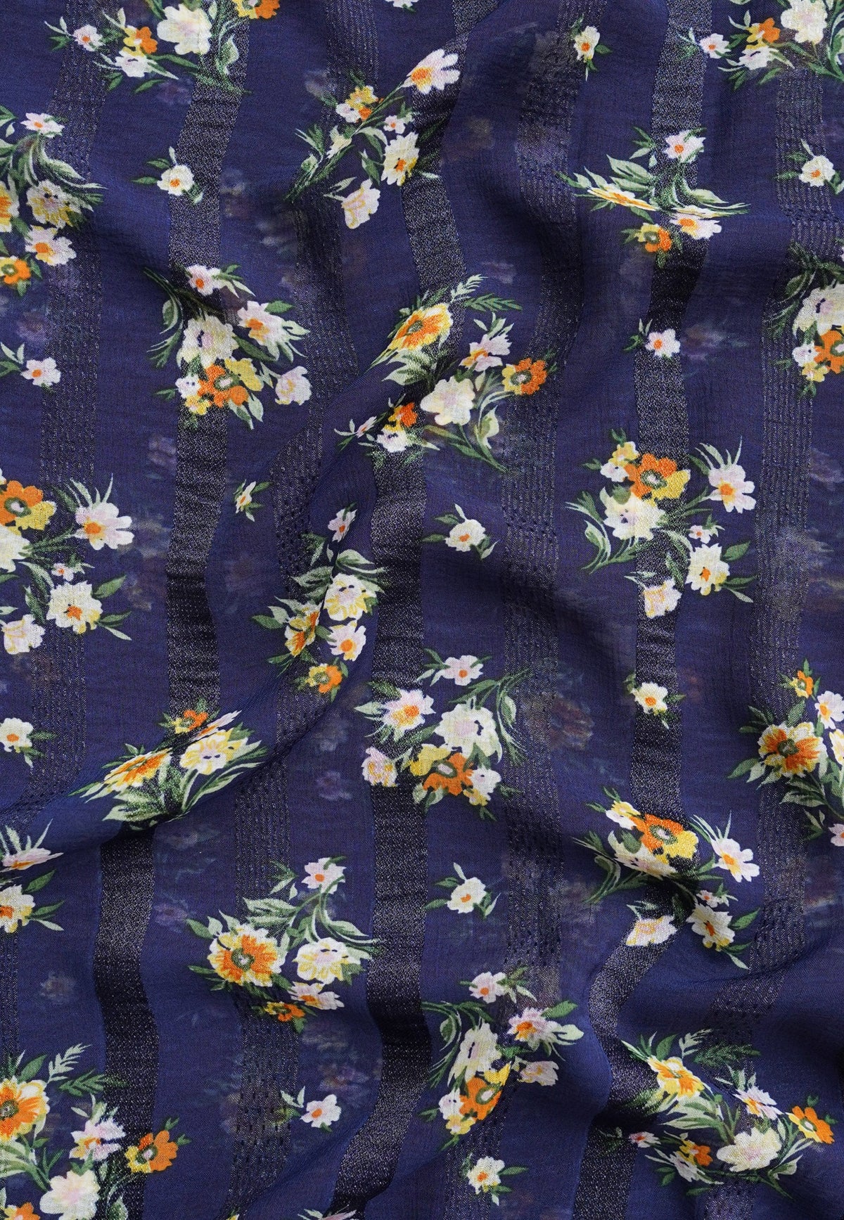 Blooming Garden Hijab - Navy Blue