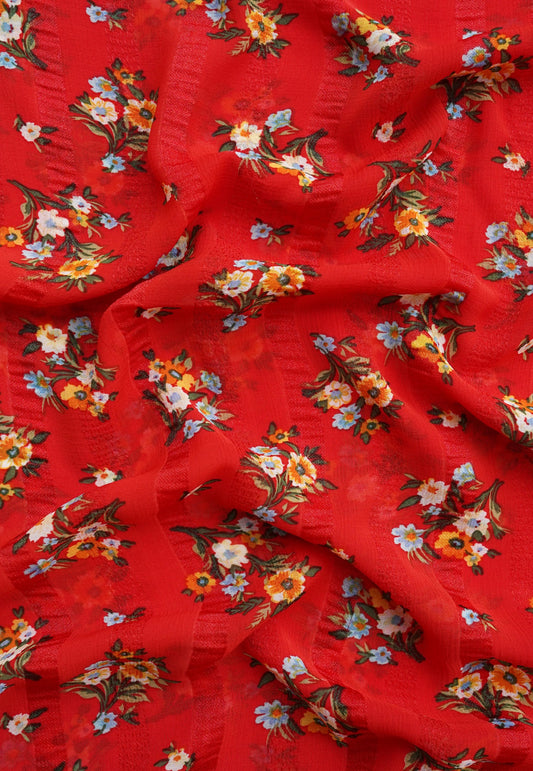 Blooming Garden Hijab - Red