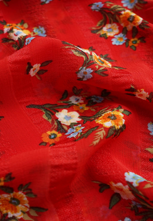 Blooming Garden Hijab - Red