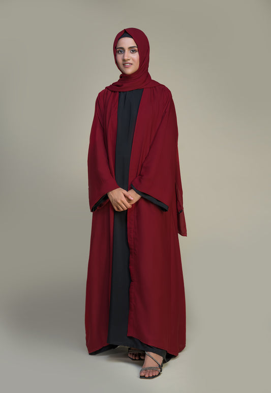 Kimono Abaya - Maroon