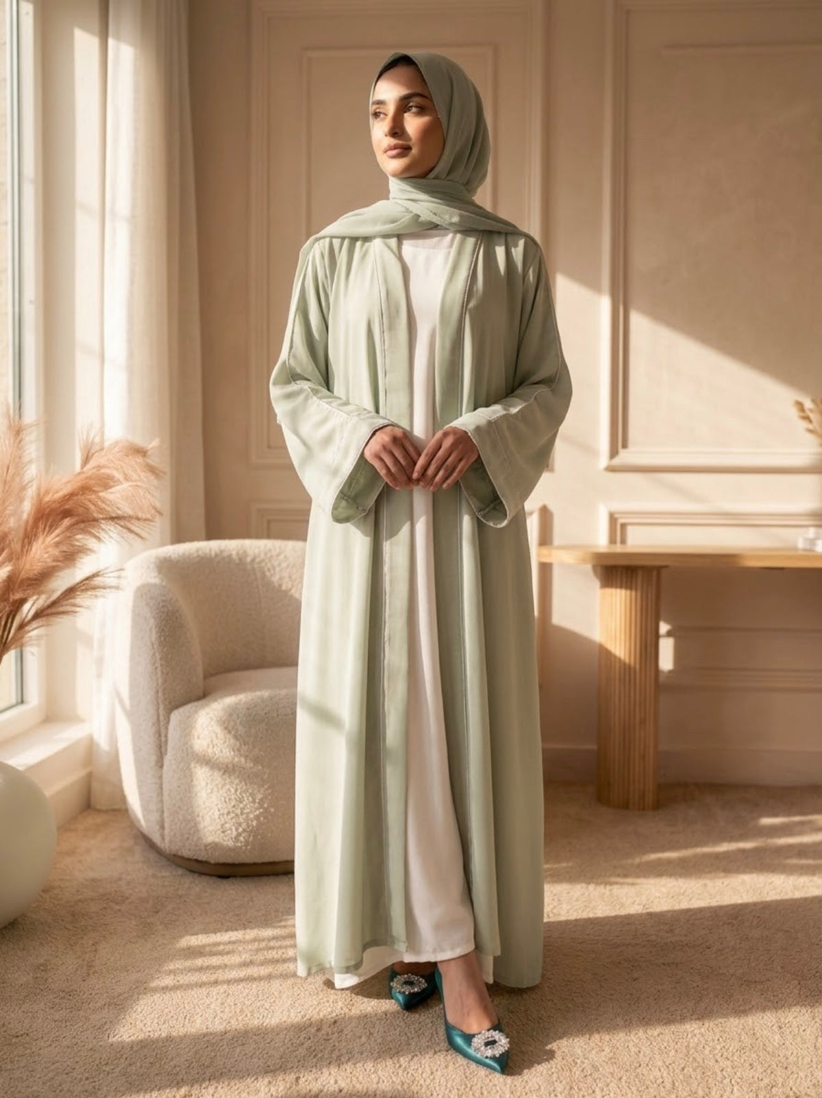 Soft Pastel Kimono Abaya