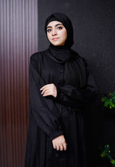 Lawn Abaya - Black Executive Panel Abaya