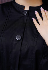 Lawn Abaya - Black Executive Panel Abaya
